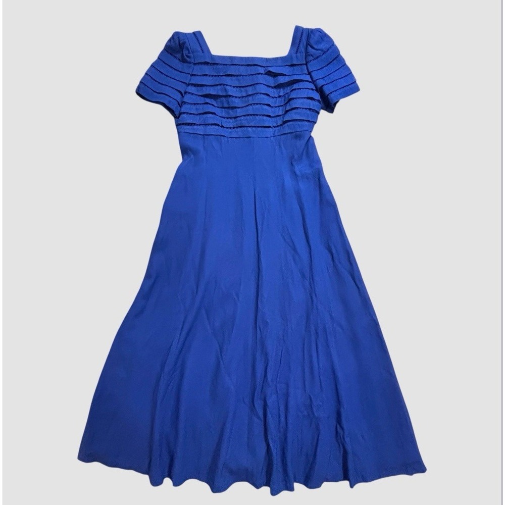 Vintage Marie St. Claire Maxi Dress Size 8 Royal Blue Short Sleeve Dress Wedding